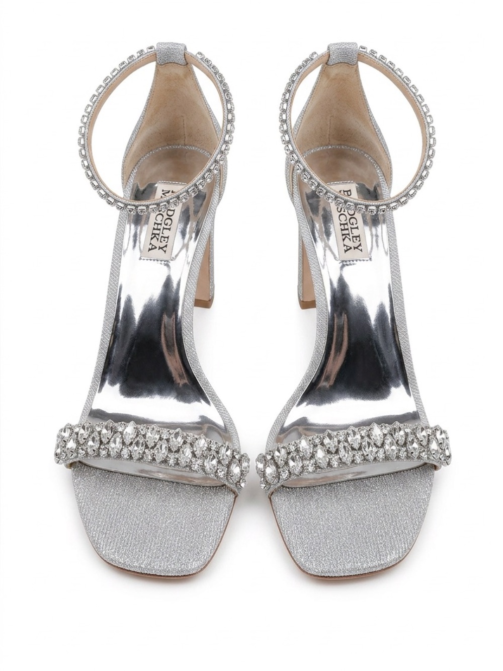 Badgley Mischka Glittering Silver Heels
